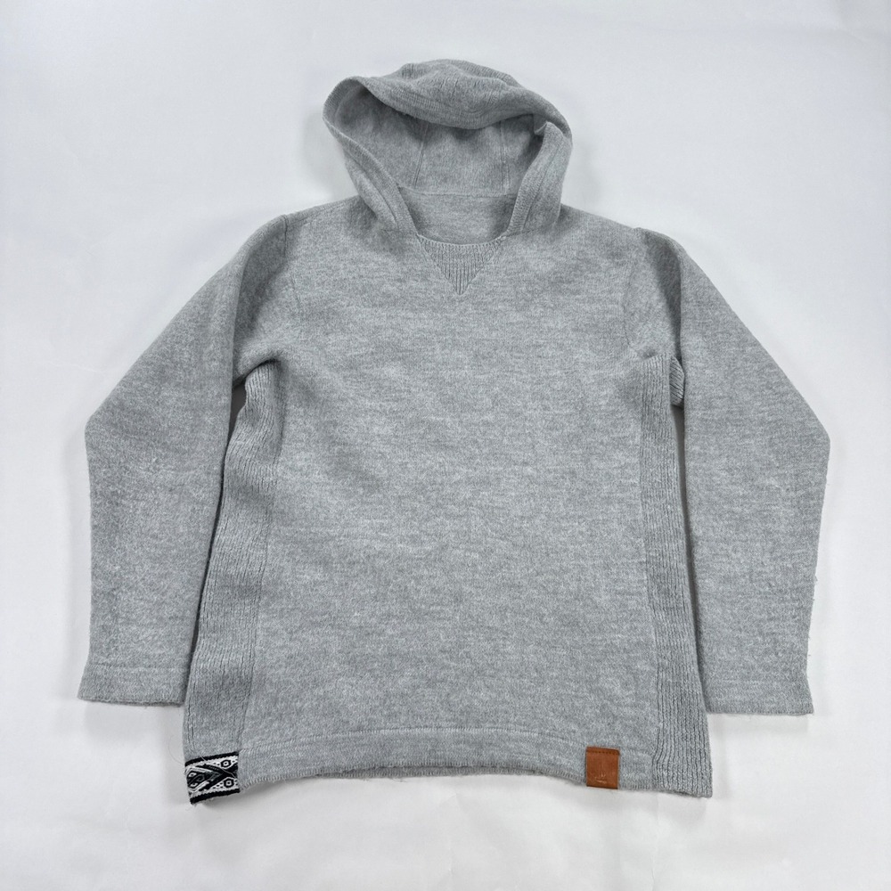 PAKA Unisex Hoodie Small Gray Royal Alpaca Blend Knit Pullover Sustainable